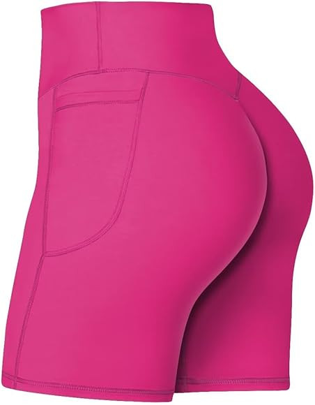 Sunzel No Front Seam Biker Shorts for Women with Pockets, Yoga Workout Gym Bike Shorts with Tummy... | Amazon (US)