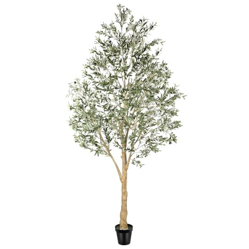 Realead Artificial Olive Tree 10 Feet, Large Fake Olive Tree with Natural Wood Trunk and Lifelike Fruits, Tall Faux Olive Tree 10ft for Home Office Decor | Amazon (US)