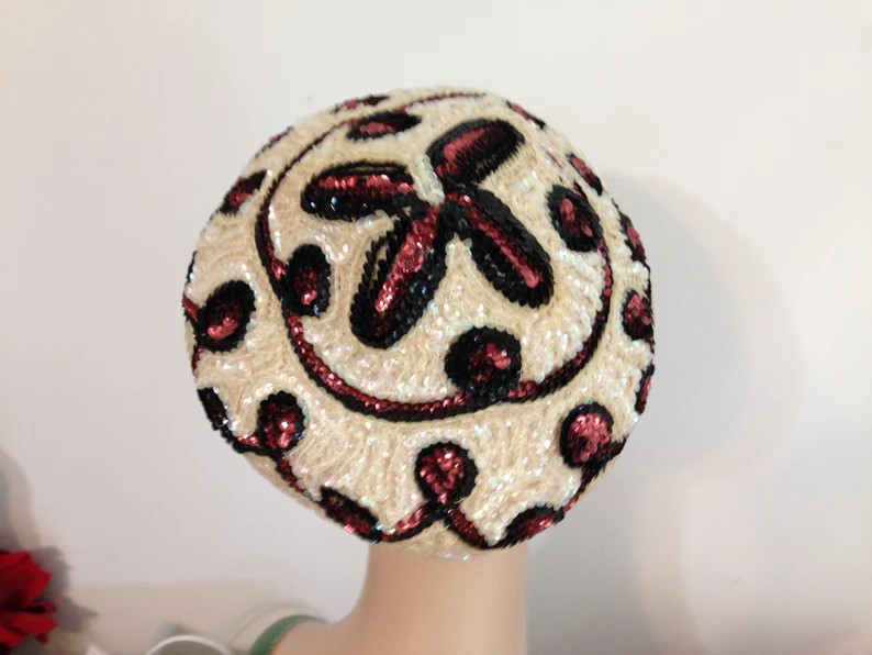 Vintage Lady's Sequin Cone Style Hat.  1960's Era | Etsy (US)