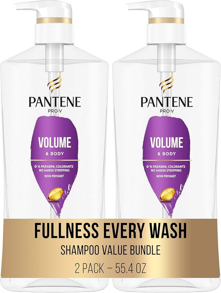 Pantene Shampoo Twin Pack with Hair Treatment, Volumizing Shampoo for Volume & Body, Safe for Col... | Amazon (US)