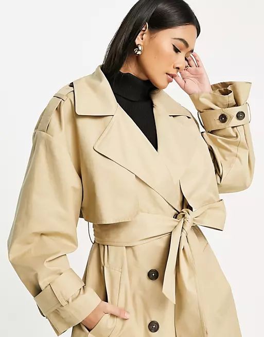 ASOS EDITION trench coat with tie in camel | ASOS (Global)