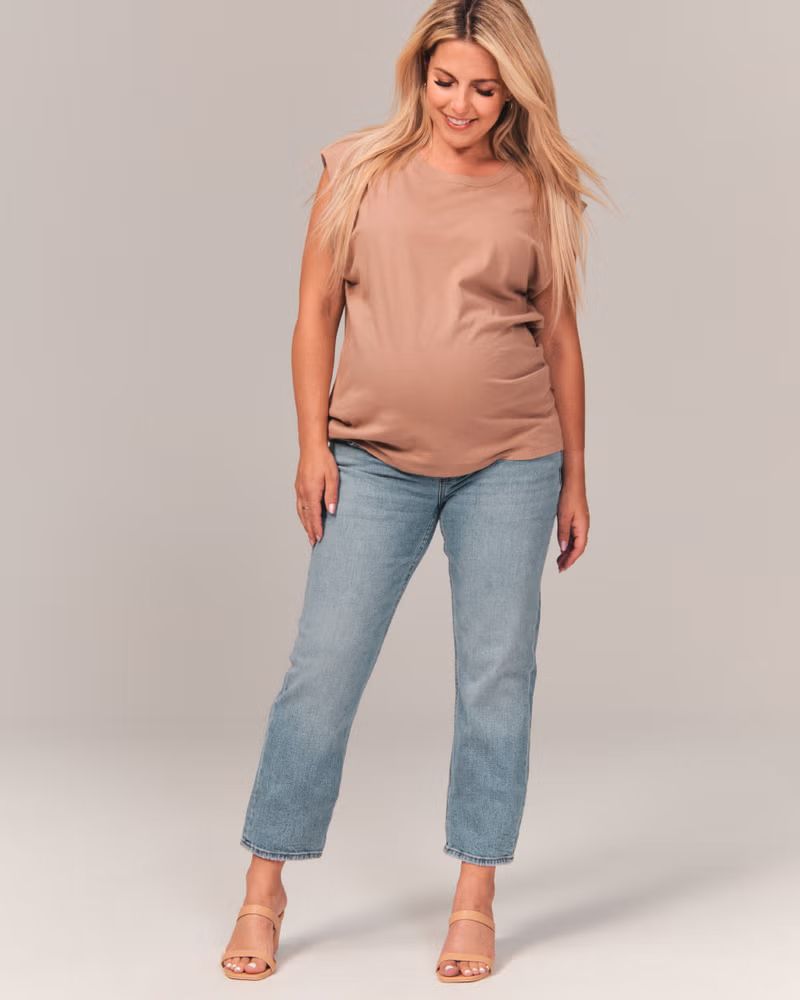 Maternity Ankle Straight Jean | Abercrombie & Fitch (US)