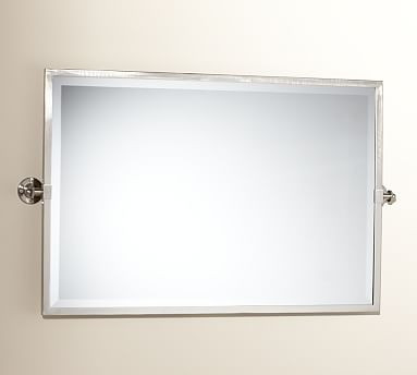 Kensington Pivot Mirror, Extra Large Wide Rectangle, Satin Nickel finish | Pottery Barn (US)