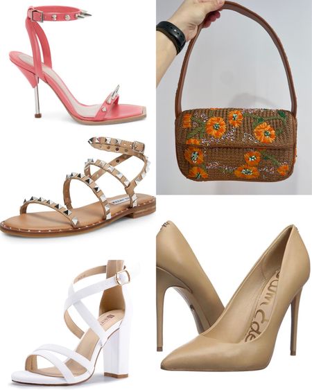 Last week’s most loved in shoes and accessories:
Alexander McQueen spike heeled sandals in a pretty coral
Steve Madden flat rock stud sandals
White strappy heels
Staud embroidered raffia shoulder bag
Nude Sam Edelman heels with a cushy comfortable sole.
Would all make nice gifts 

#LTKsalealert #LTKshoecrush #LTKitbag
