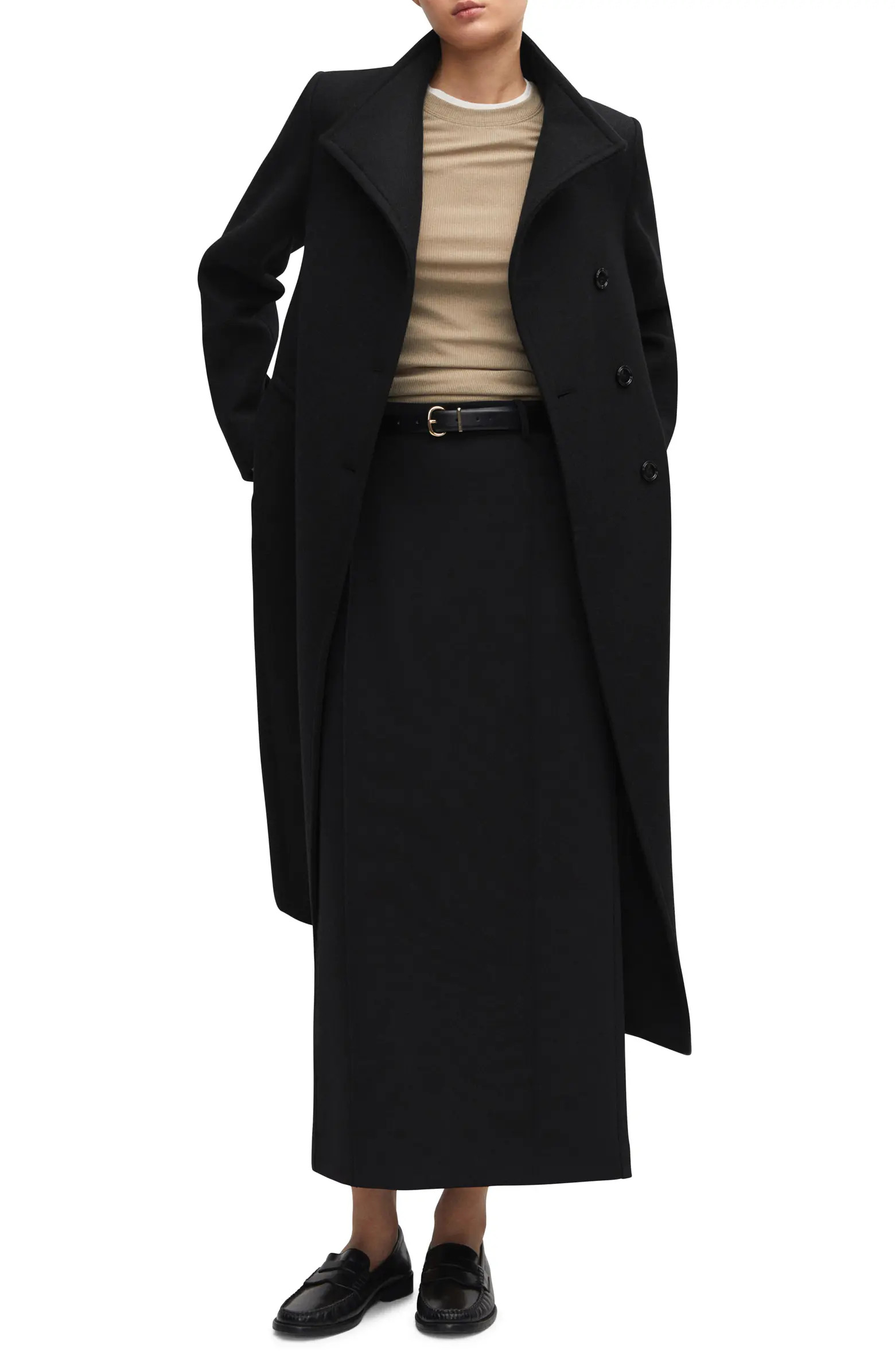 MANGO Belted Wool Blend Coat | Nordstrom | Nordstrom