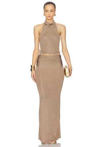 Lovers and Friends Renna Cowl Neck Sleeveless Top in Metallic Bronze from Revolve.com | Revolve Clothing (Global)