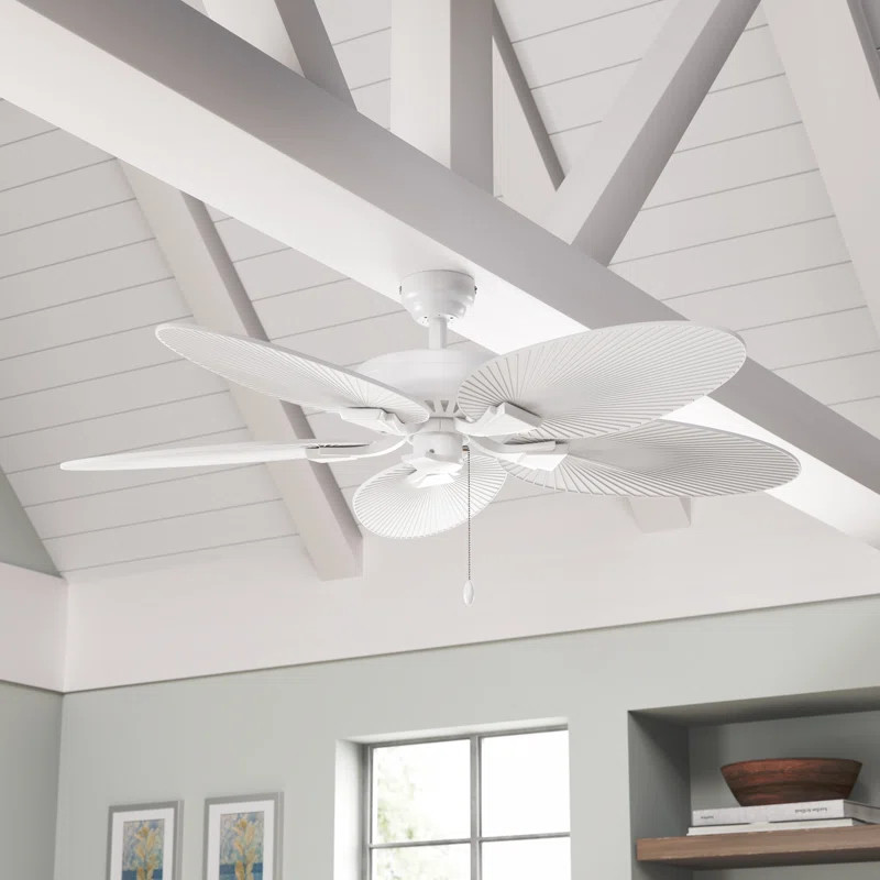 52" Waubun 5 - Blade Leaf Blade Ceiling Fan with Pull Chain | Wayfair North America