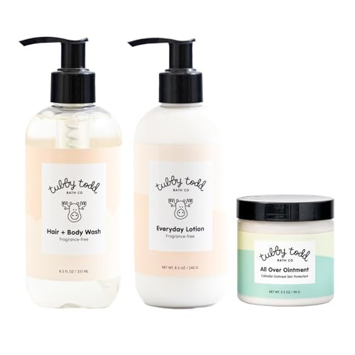 TUBBY TODD 3-Step Baby Bath & Skincare Routine - The Regulars Bundle - 8.5oz Baby Shampoo and Body Wash, 8.5oz Everyday Lotion & 3.5oz All Over Ointment - Fragrance-Free | Amazon (US)
