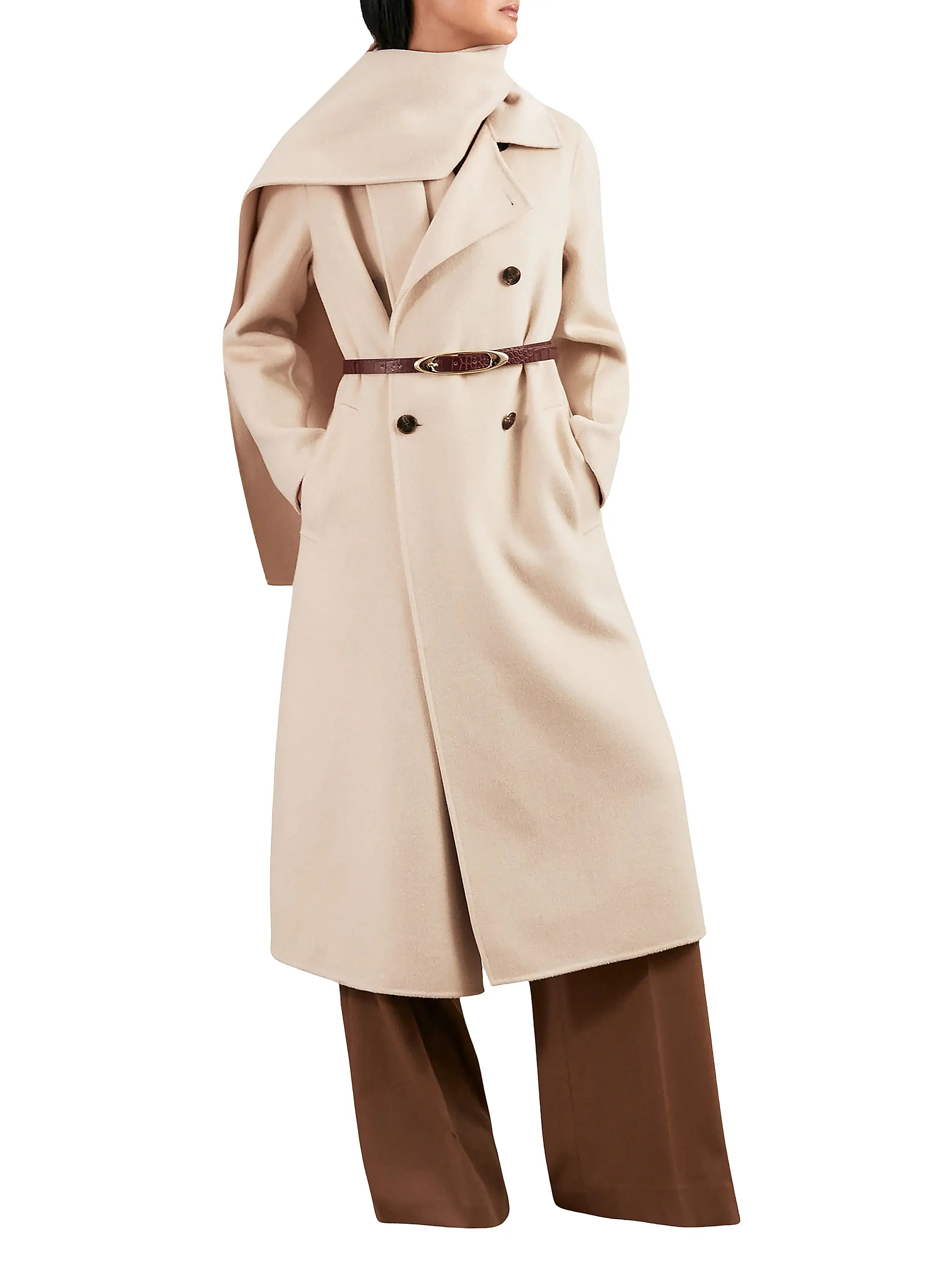 Indira Scarf Wool-Blend Coat | Saks Fifth Avenue