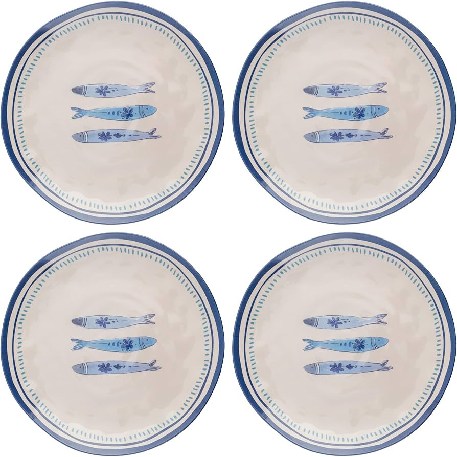 Karma, 8.75 inches Melamine Salad Plates Set of 4, Reusable Dishwasher Safe Plates for Outdoor an... | Amazon (US)