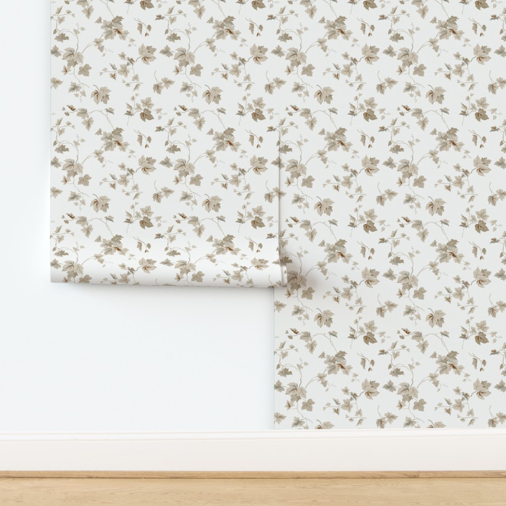 Wallpaper in Ivy Off White | Spoonflower