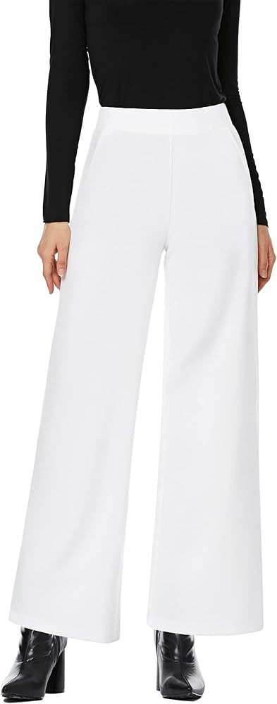 MISS MOLY Women's Wide Leg High Waisted Palazzo Pants Casual Business Dress Pants Pull On Stretch... | Amazon (US)