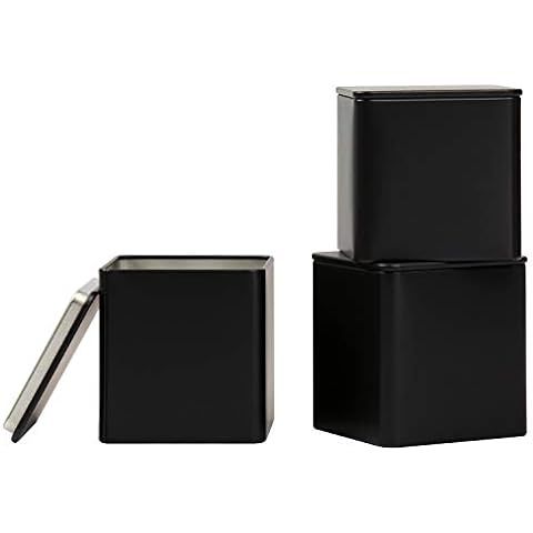 Cornucopia Square Black Metal Tins (6-Pack); for Tea, Gift Boxes, and Storage, 3-Inch Tall, 1-Cup... | Amazon (US)