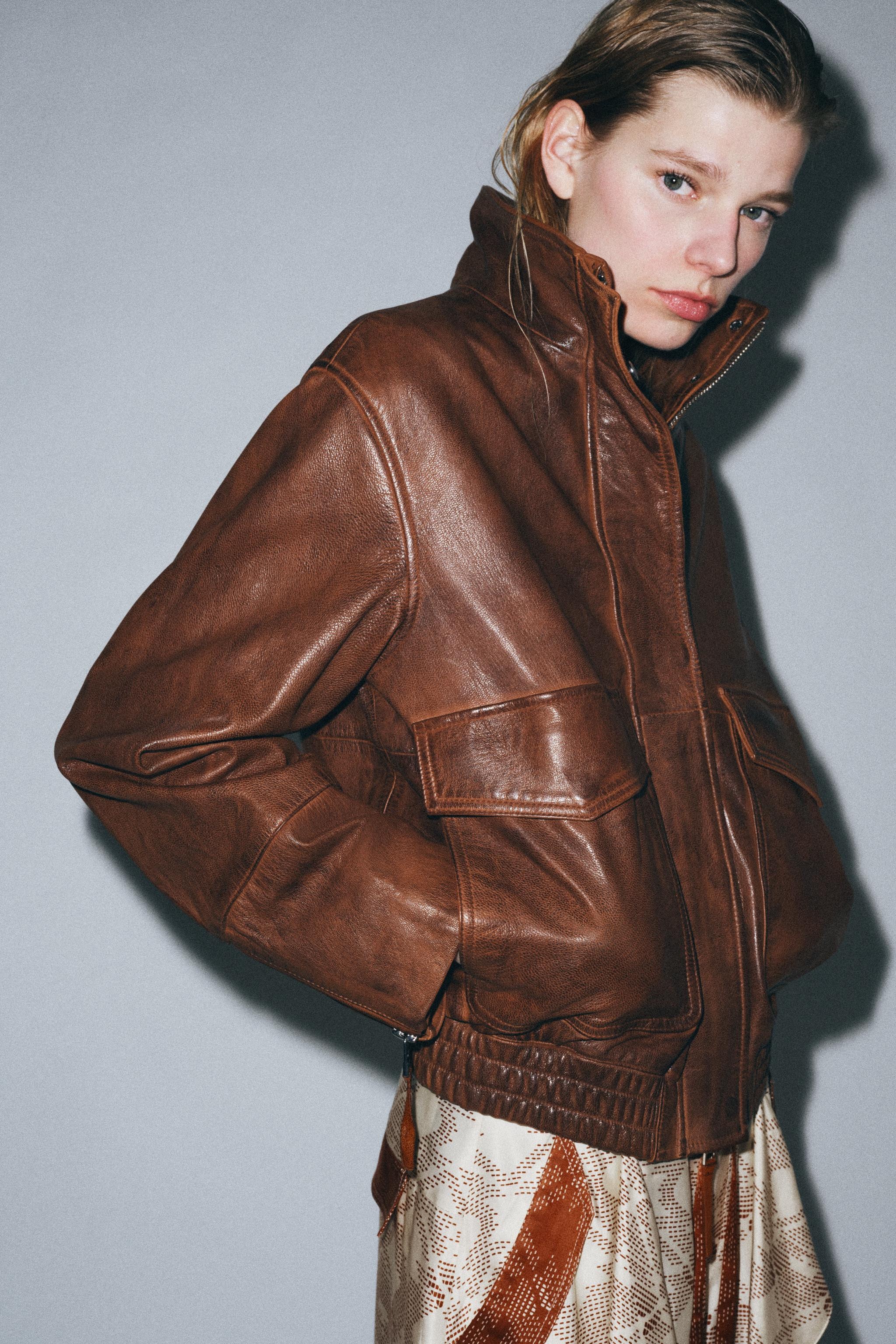 100% LEATHER BOMBER JACKET ZW COLLECTION LIMITED EDITION | Zara Canada