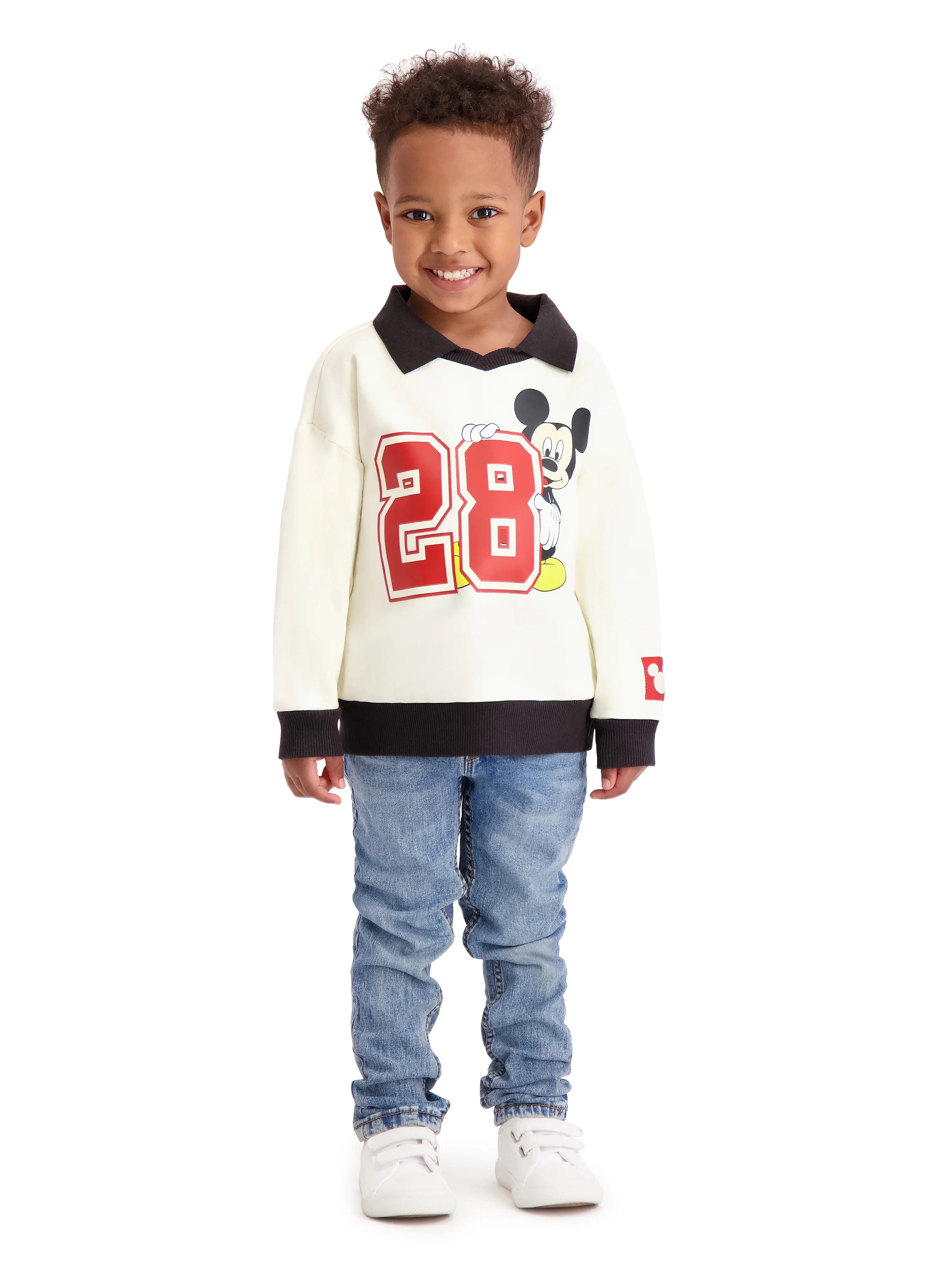 Mickey Mouse Toddler Boy Long Sleeve Rugby Shirt, Sizes 12M-5T | Walmart (US)