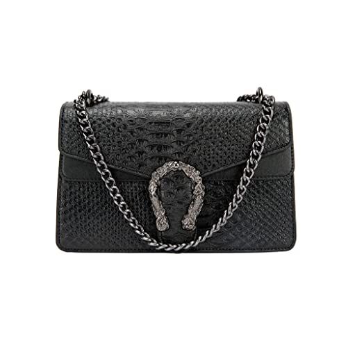 Aiqudou Crossbody Satchel Handbag for Women - Fashion Snake Print Chain Purse Luxury Leather Shou... | Amazon (US)