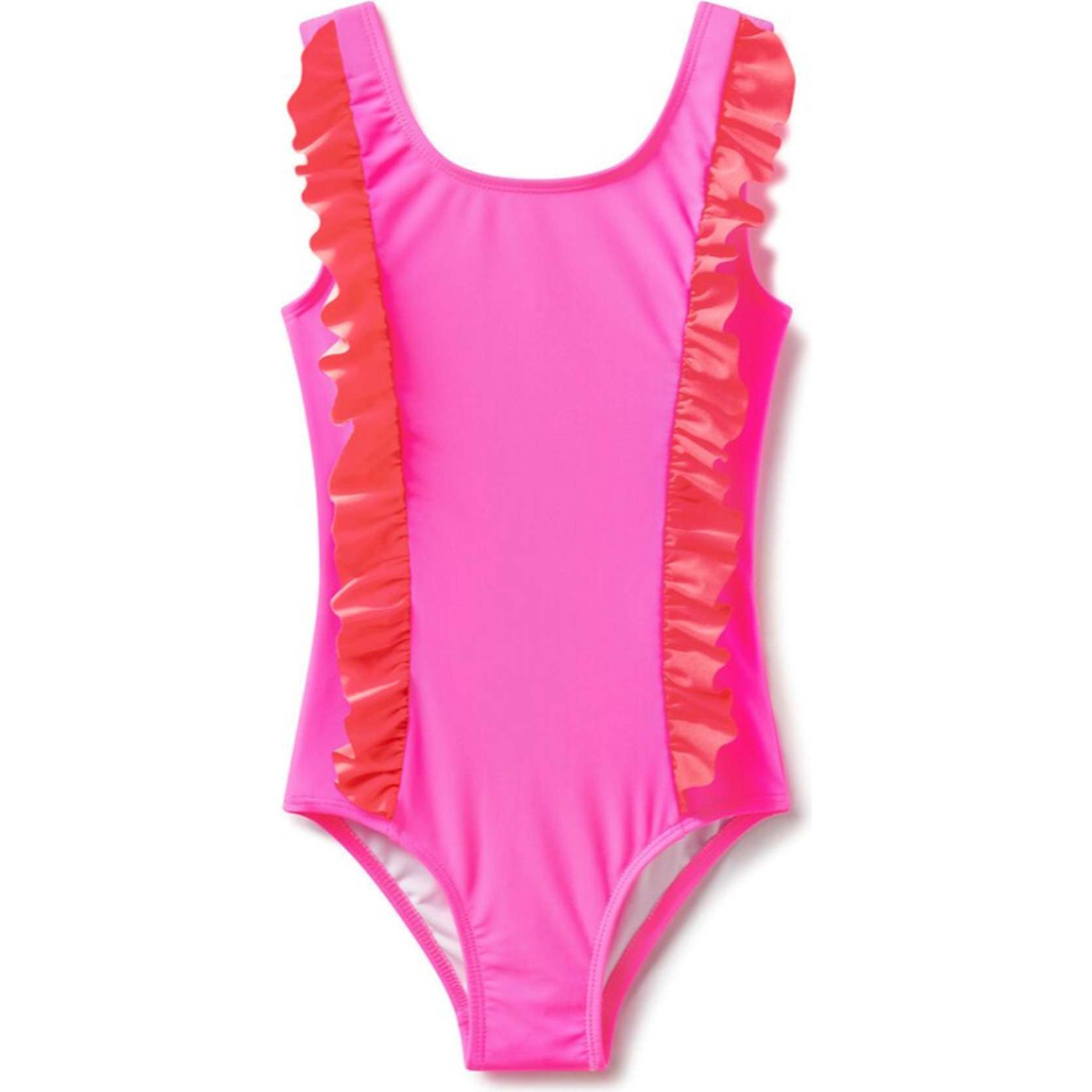 Neon Pink & Red Ruffle Swimsuit | Maisonette