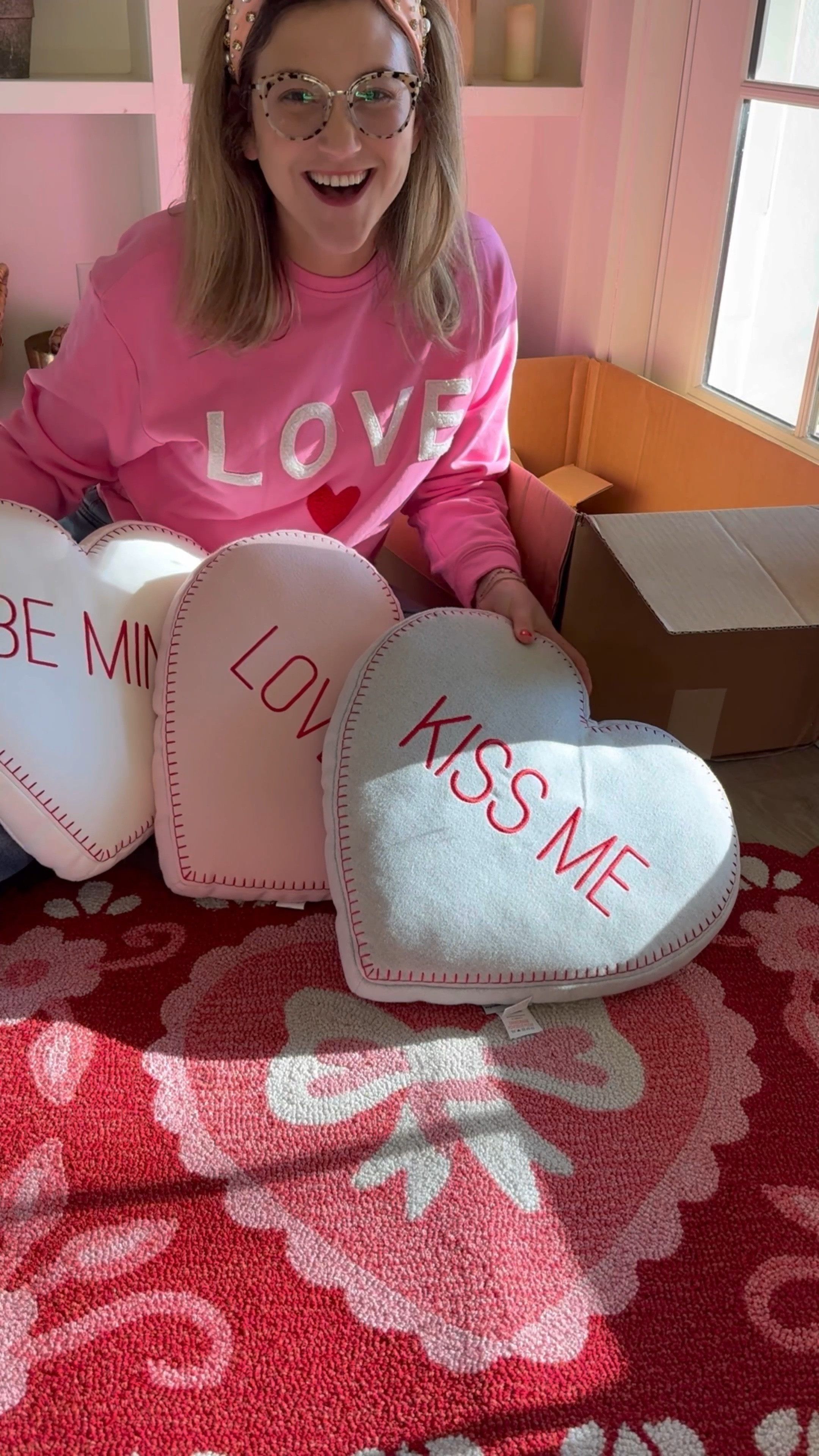 It’s not a secret, I LOVE VALENTINE’S DAY! As a boy Mama, this is when I have to get my pink “fix” in. Give me all the hearts, glitter, bows, pink, red pretties! 

I love this scallop Valentine’s Day rug that is a designer brand a deal! And these conversatio heart pillows are too cute coming in a just $10 each! 

These lip glasses are adorable too! 

#LTKHoliday 

#LTKHome #LTKSeasonal