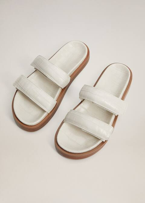 Riemensandale mit Kroko-Prägung | MANGO (DE)