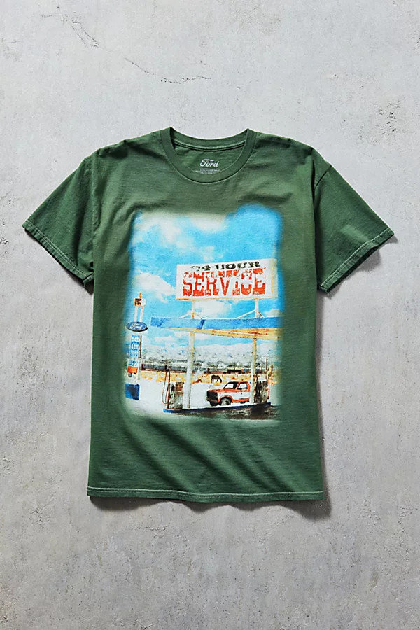 Ford 24 Hour Service Graphic Tee in Green, Men's at Urban Outfitters | Urban Outfitters (US and RoW)