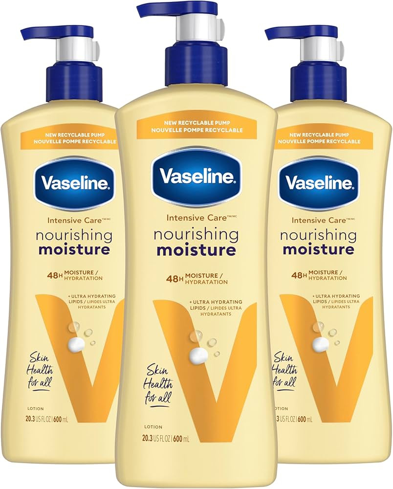 Vaseline Intensive Care Nourishing Moisture Body Lotion 3 Pk Made with Ultra-Hydrating Lipids + P... | Amazon (US)