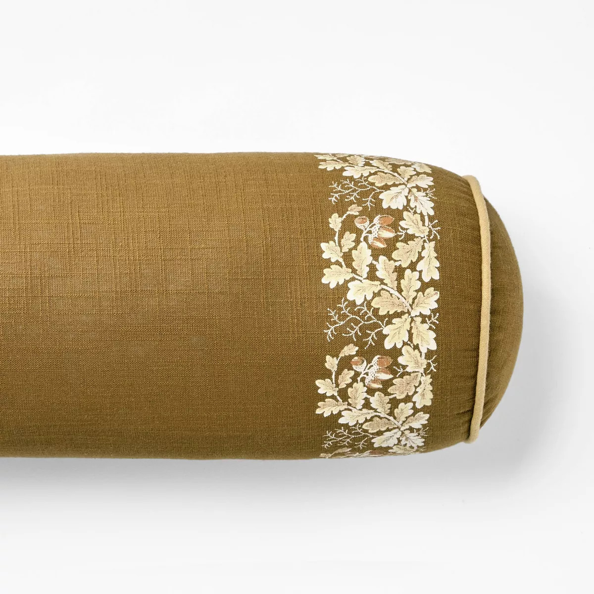 Olive Leaf Embroidered Bolster with Piping - 7 x 18" - Threshold designed with Studio McGee | Target