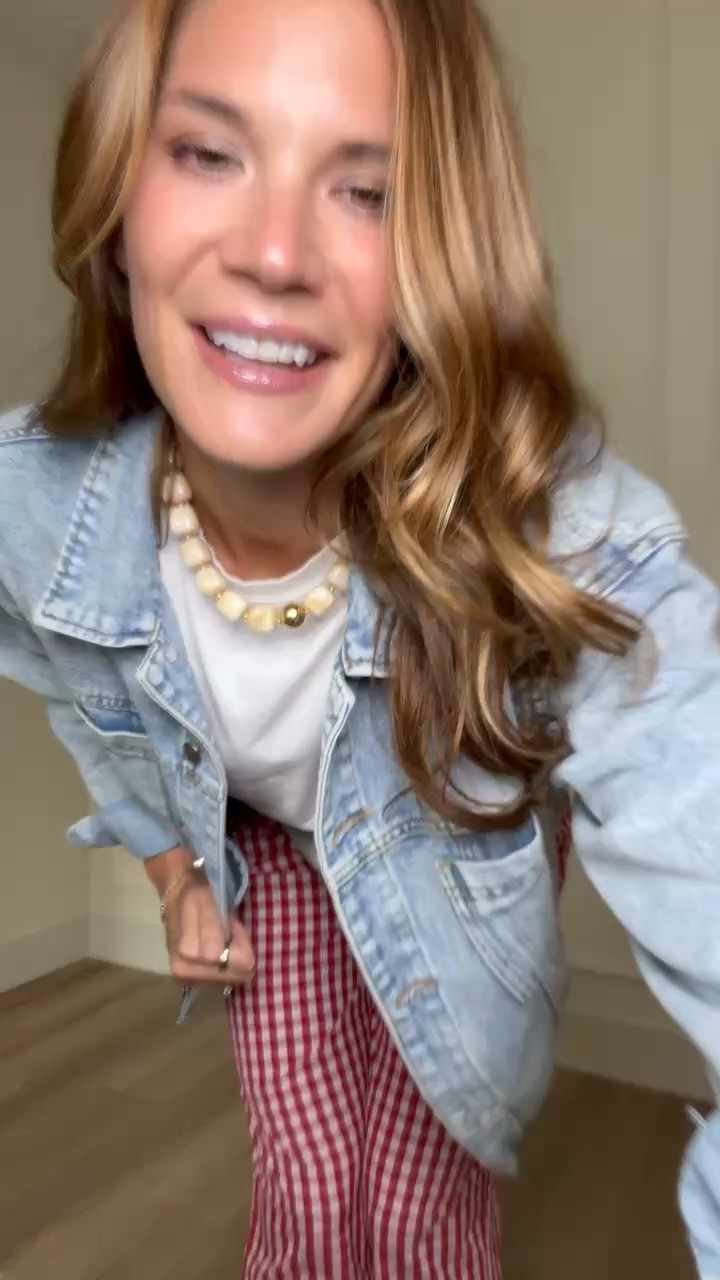 Technically pajama pants, but I’m 100% wearing them out of the house. The red gingham with a denim jacket makes them way too cute to keep at home.

Gingham pants, Pajama pants outfit, Denim jacket, Casual outfit, Tall girl style, Red gingham, Weekend outfit, Transitional style, Comfy pants, StangandCo

#LTKSeasonal #LTKootd #LTKTall