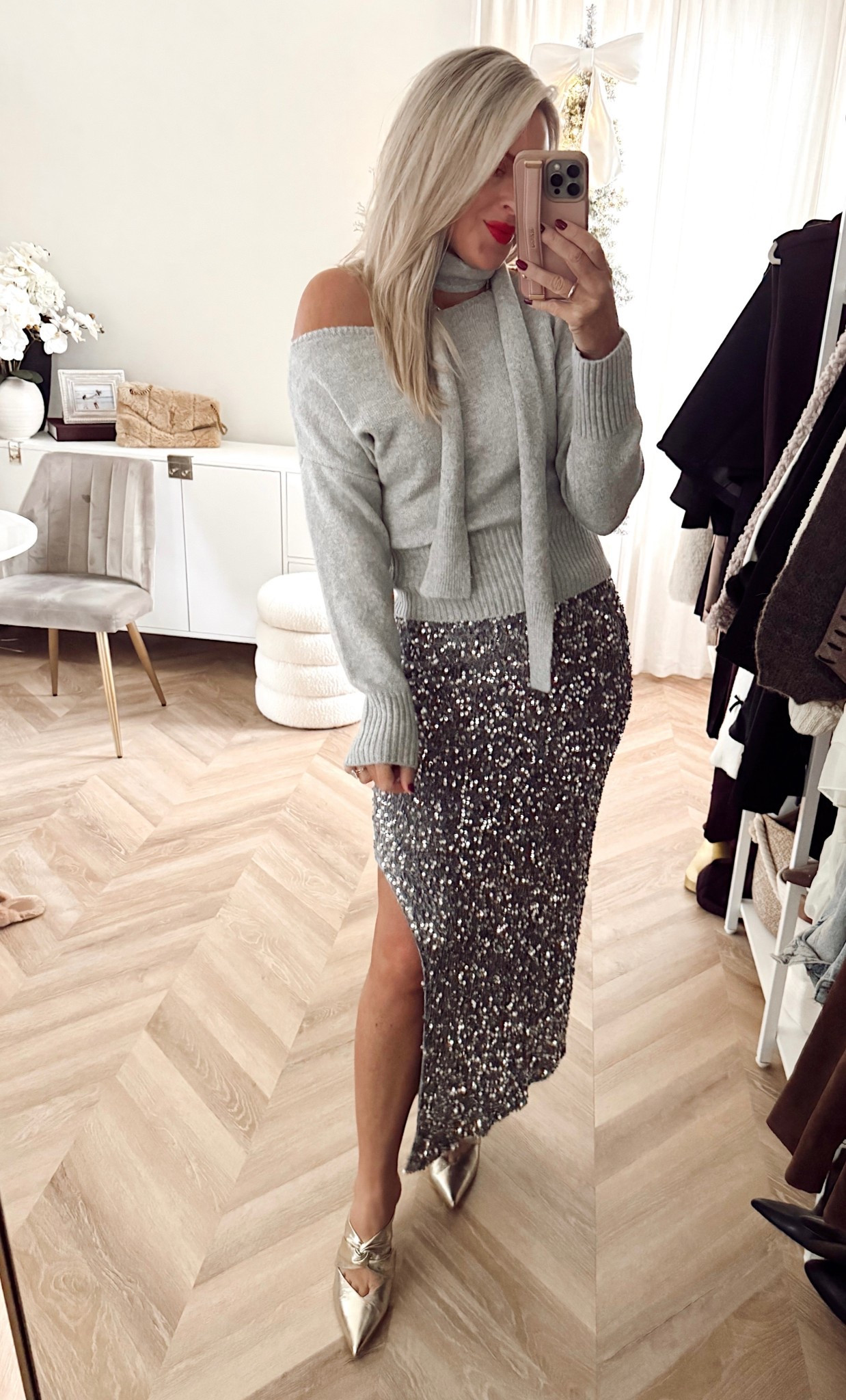 Can you believe this dress is a Walmart find?! Are you kidding me?! So good! ❄️✨Skirt is medium, sweaters are medium. 

Holiday style. Holiday party. Sequin. Winter outfit  

#LTKSeasonal #LTKFindsUnder50 #LTKHoliday