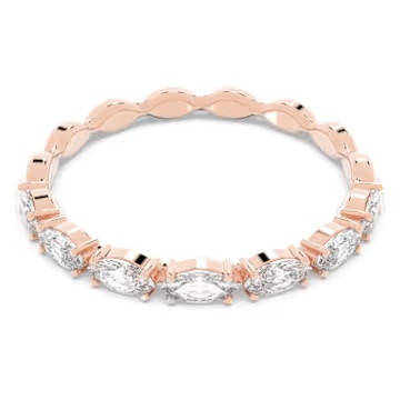 Vittore ring, Marquise cut, White, Rose gold-tone plated by SWAROVSKI | SWAROVSKI