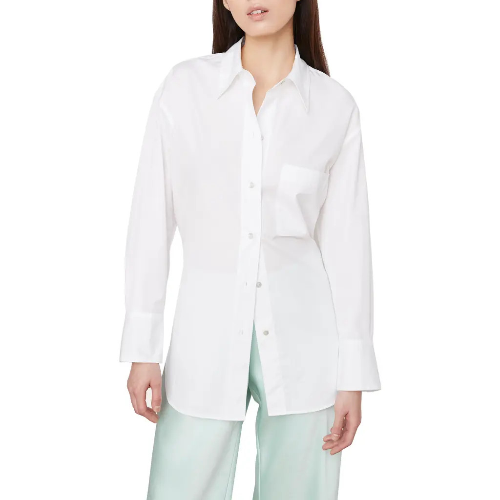 Vince Oversize Cotton Button-Up Shirt in Optic White at Nordstrom, Size X-Large | Nordstrom