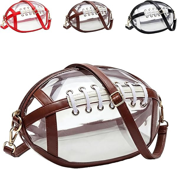 Clear Football Bag,Clear Football Shaped Purse For Women | Amazon (US)