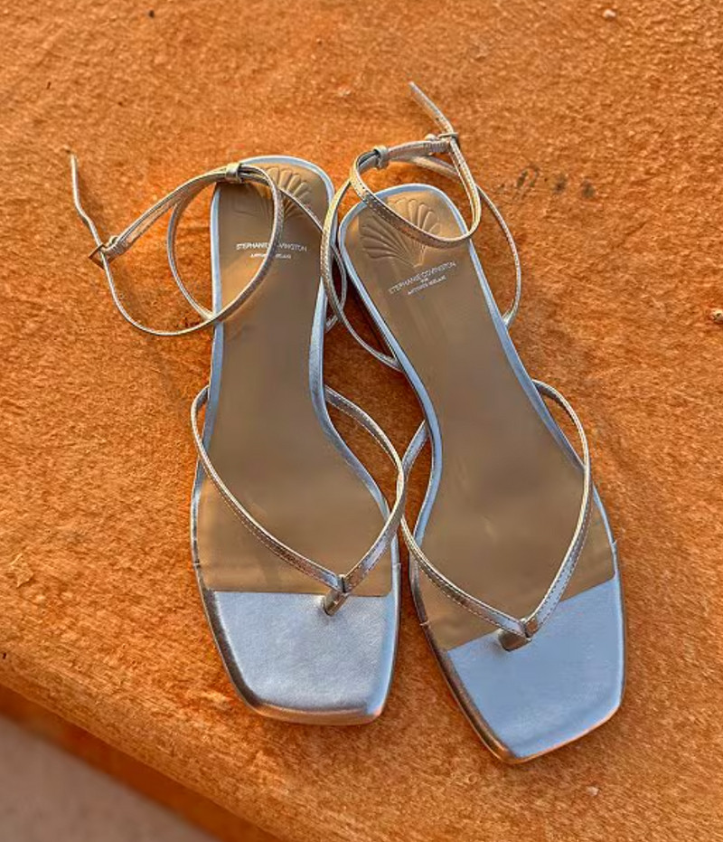 Dillards - Mary Leather Ankle Strap Thong Flat Sandals 

 