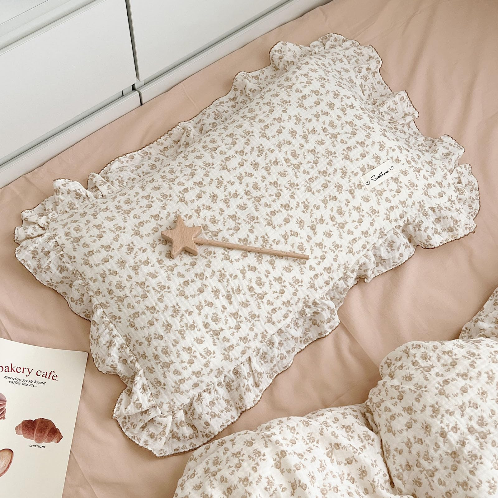 BuLuTu 2-Layer Cotton Muslin Toddler Pillowcases for Girls Boys Floral Pillow Cover Decorative Pi... | Amazon (US)