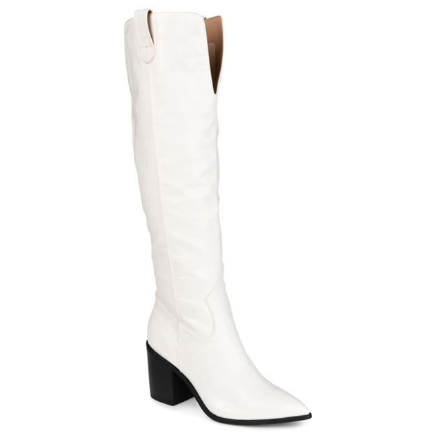 Journee Collection Womens Therese Tru Comfort Foam Wide Calf Stacked Heel Knee High Boots | Target