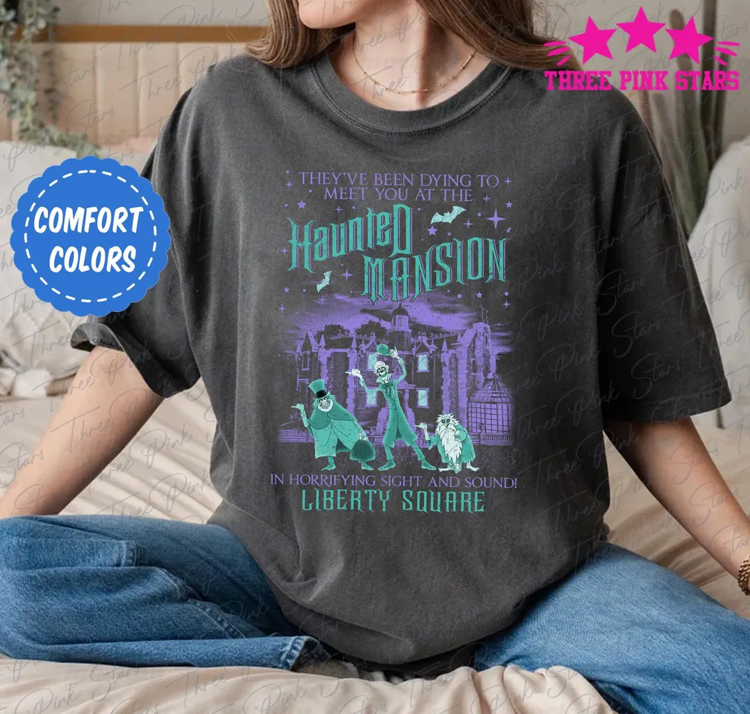 Vintage Haunted Mansion Liberty Square Comfort Colors Shirt, Hitchhiking Ghosts Shirt, Haunted Ma... | Etsy (US)