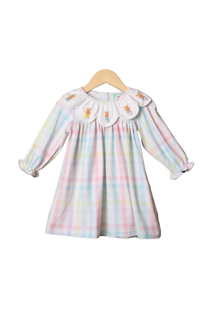 Bullion Bunny Pastel Plaid Dress | The Smocked Flamingo
