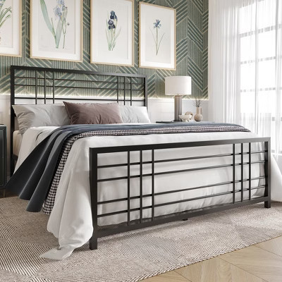 CasePiece Queen Size Metal Bed in Black | Target