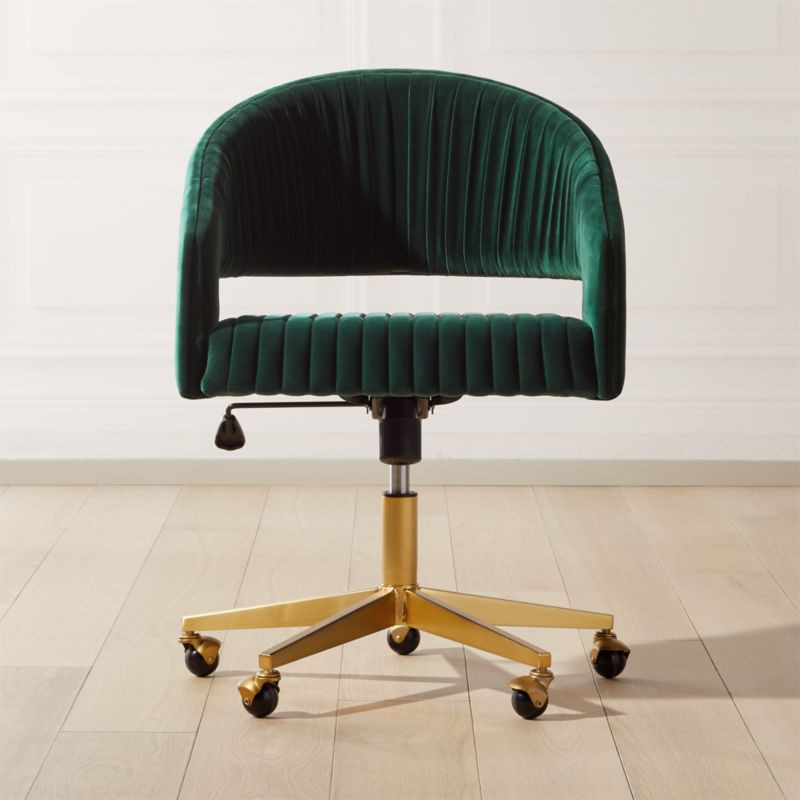 Channel Green Velvet Office Chair + Reviews | CB2 | CB2