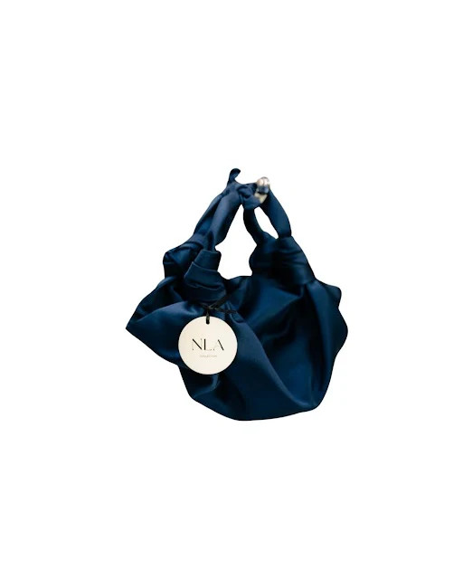 NAVY NLA SILK KNOT BAG | NLA Collection