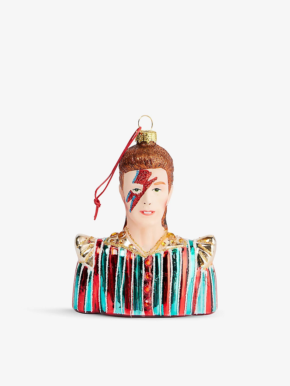 David Bowie glass Christmas decoration 12cm | Selfridges
