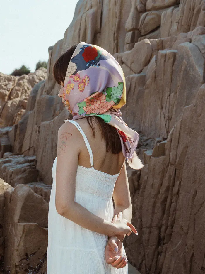 FRIDA x LOST PATTERN "Los Amores de Frida" Large Silk Scarf | Nordstrom