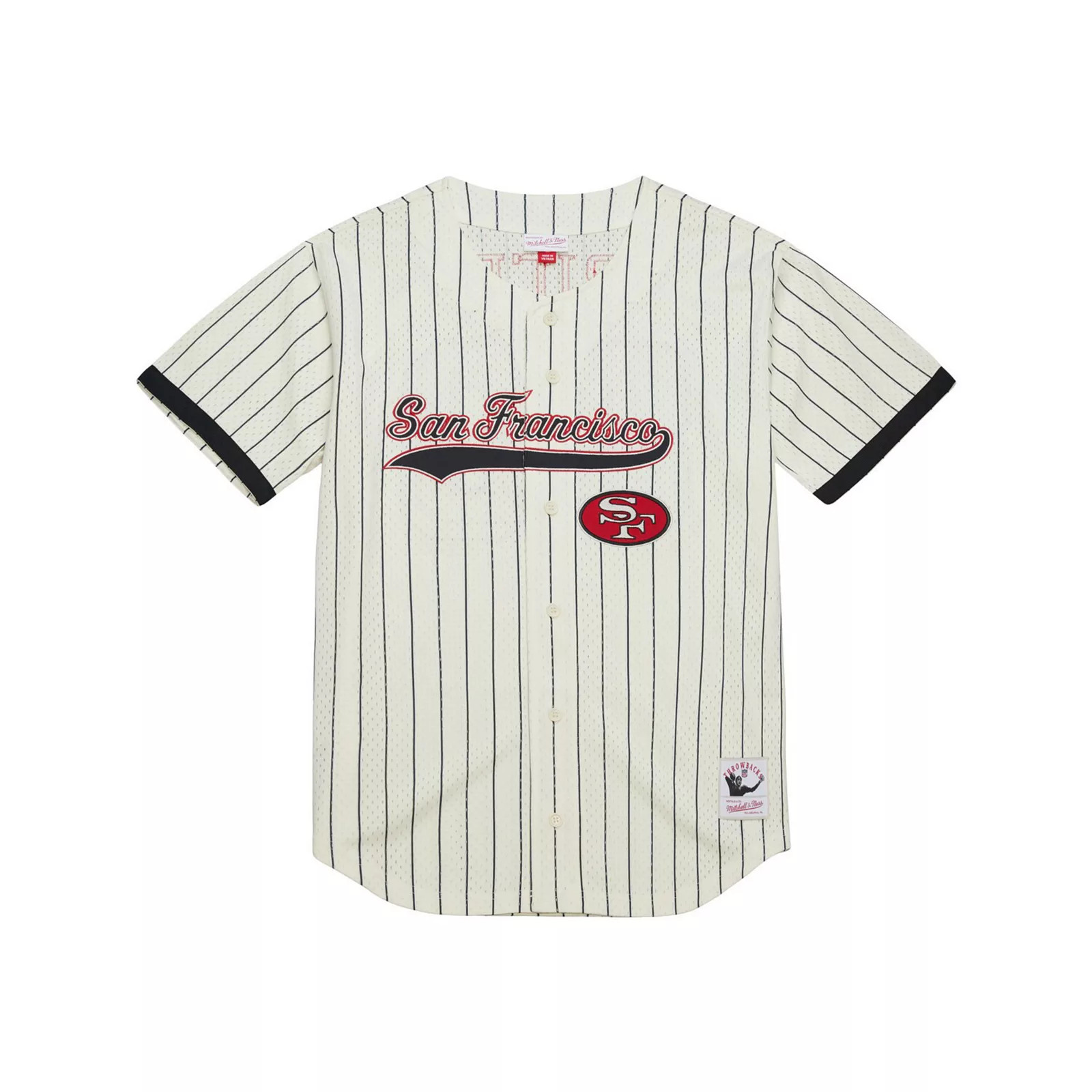 Men's Mitchell & Ness Jerry Rice Cream San Francisco 49ers Name & Number Mesh Button-Up Baseball Jersey, Size: XXL, Beige | Kohl's