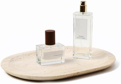 Natural Marble Decorative Tray Bathroom Counter Perfume Organizer Vanity Tray for Home Decor, Jew... | Amazon (US)