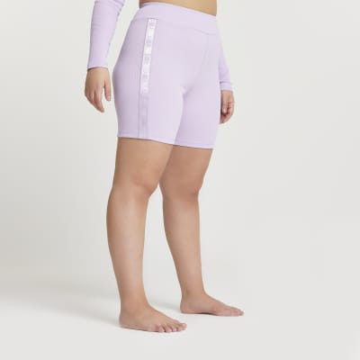 Plus Intimates purple ribbed cycling shorts | River Island (UK & IE)