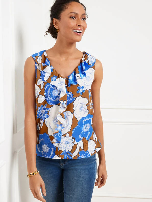 Ruffle Top - Stunning Floral | Talbots