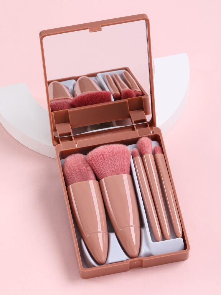 5pcs Makeup Brush With Storage Box | SHEIN