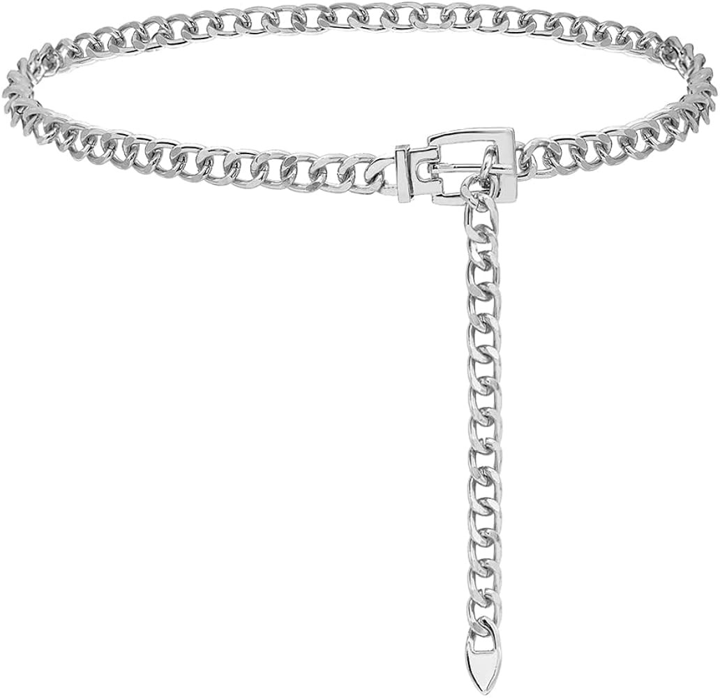 FIORETTO Chain Belt for Women Metal Waist Chain Fashion Multilayer Chain Belts for Dress | Amazon (US)