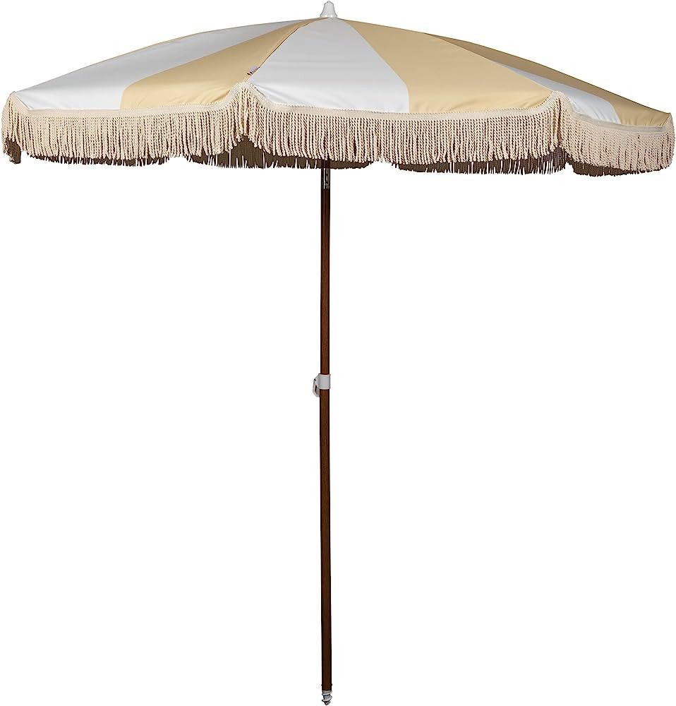 BEACH STATE Summerland 6.5 Feet Beach Umbrella with Fringe - Patio Umbrella - Outdoor Umbrella - ... | Amazon (US)