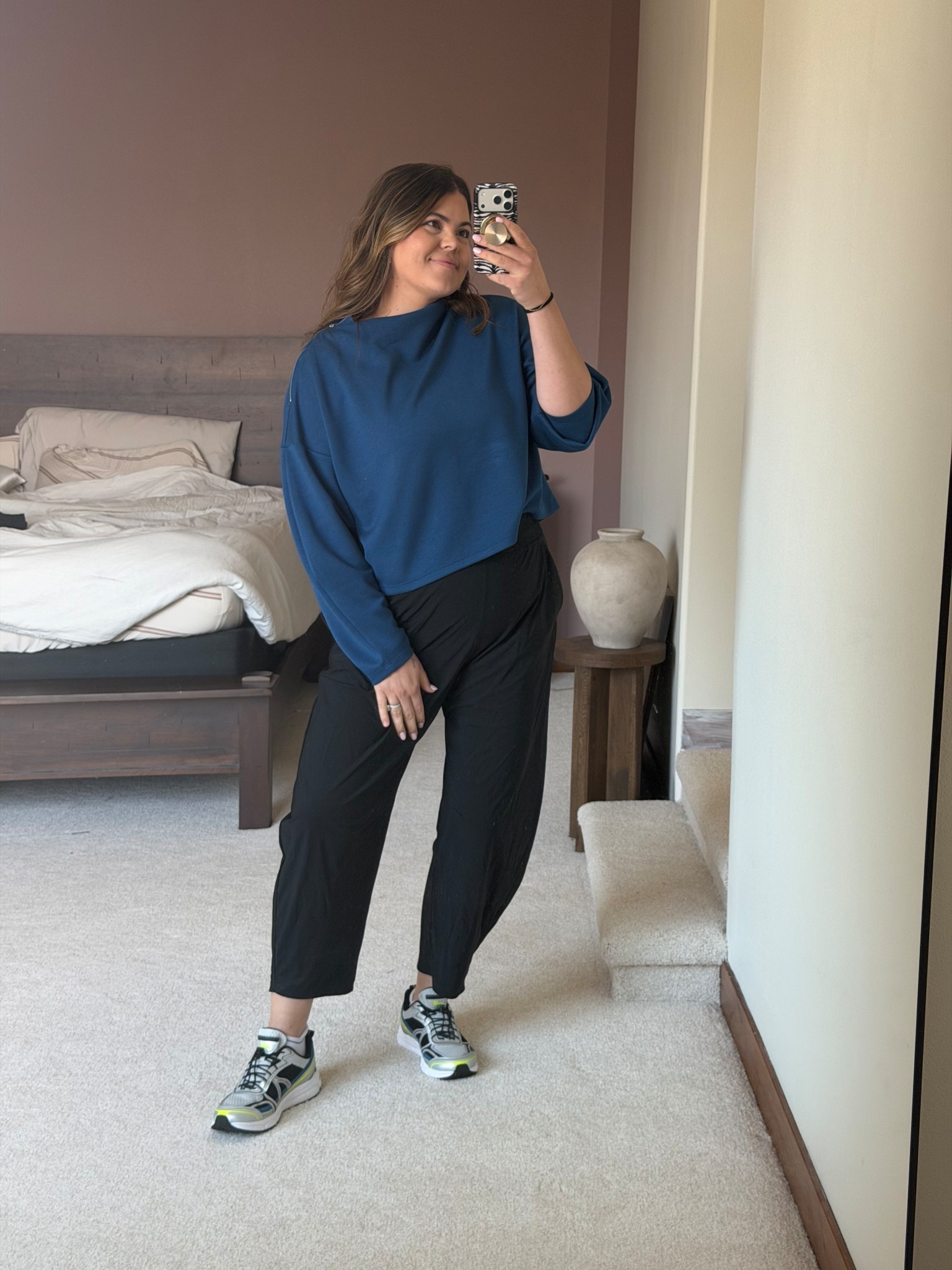 Casual on the go outfit for today. These Old Navy barrel joggers are some of my most worn pants. 

They are parallel to the viral ruti pant but 1/10 the price 🤭 

Midsize, size 14, size 12, mom ago, soccer mom ￼

#LTKMidsize #LTKootd #LTKmomlife