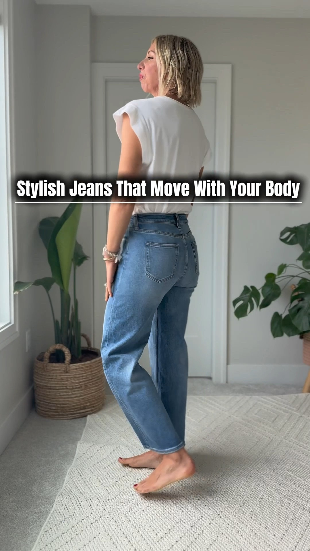 Stylish jeans that move with your changing body? Yes. Please. Always.
These wide-leg jeans aren’t just trendy.
They’re tailored for real life:
	•	Mid-rise that doesn’t dig
	•	A medium wash that flatters, not overwhelms
	•	The perfect inseam to elongate without tripping over your hem
	•	Just enough structure to feel styled—but never stiff
wearing my tts 28 in the 30” inseam length
(I’m 5’10”)  
Your body has evolved. Your jeans should meet you there.
Because when you feel good in your clothes, it shows up everywhere else.

#LTKFindsUnder50 #LTKOver40 #LTKStyleTip